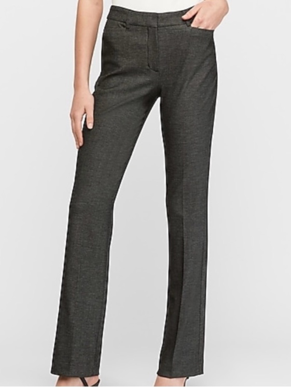Express Columnist Barely Boot Mid Rise Stretch Charcoal/Dark Gray/Silver 8R